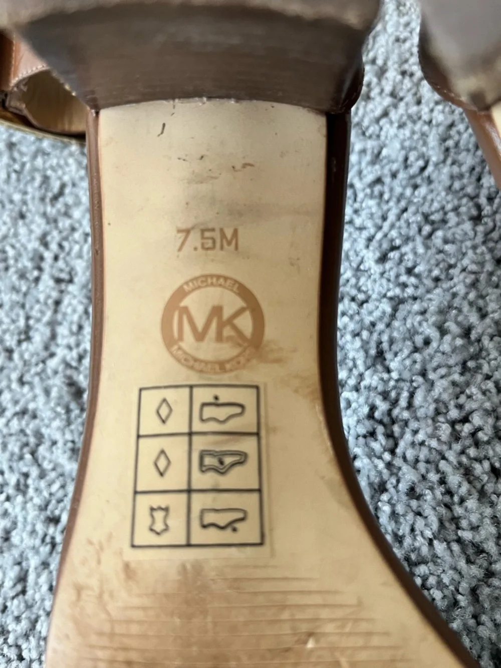 Michael Kors Women's Brown Open Toe Ankle Strappy Block Heel